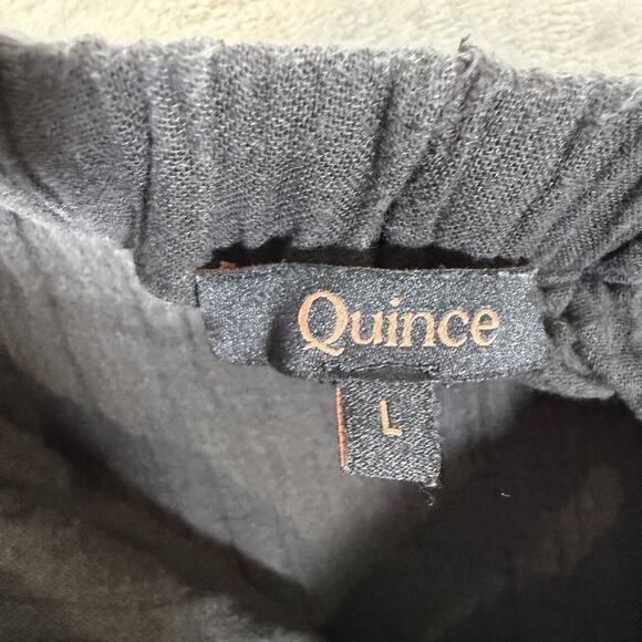 Quince Pants L Organic Cotton Gauze Straight Leg Black and Navy Lot of Two Pairs - Picture 5 of 16